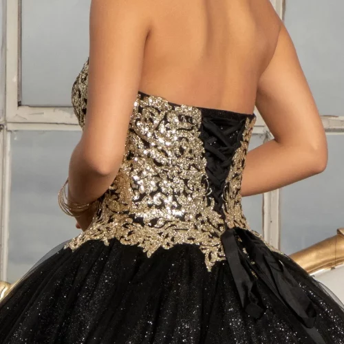 gl3022-black-d2-floor-length-quinceanera-mesh-sequin-glitter-open-zipper-corset-strapless-sweetheart-ball-gown