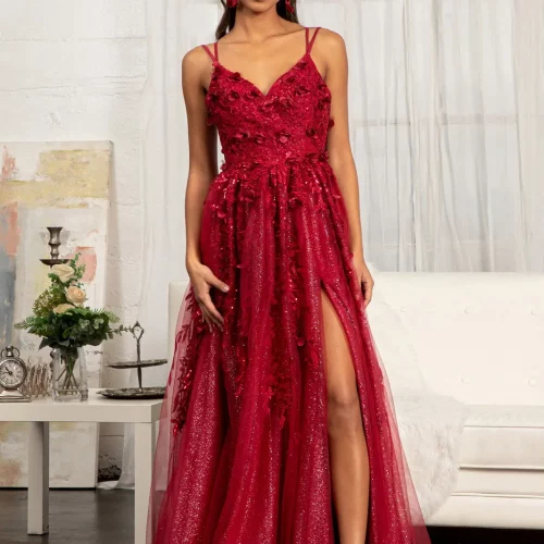 gl3033-burgundy-1-long-prom-pageant-mother-of-bride-lace-mesh-glitter-netting-applique-embroidery-sequin-glitter-zipper-corset-cut-out-back-spaghetti-strap-sweetheart-a-line-slit