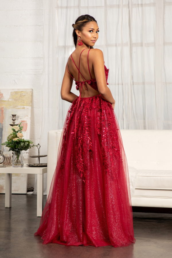 Sweetheart Neck Red Tulle Prom Dress with Leg Slit, Red Tulle Long