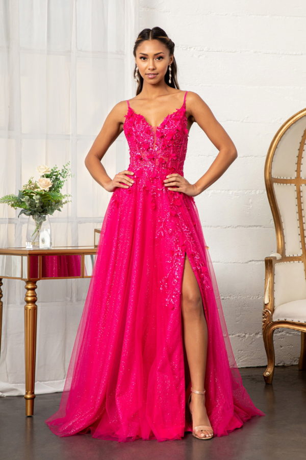 woman in pink slit gown