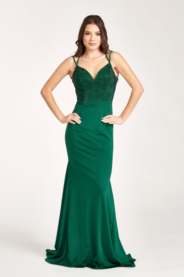 woman in green gown