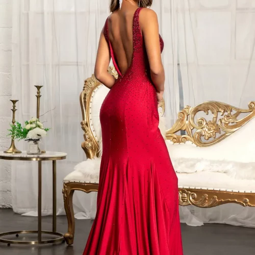gl3037-burgundy-2-tail-prom-pageant-jersey-beads-open-zipper-straps-illusion-v-neck-mermaid