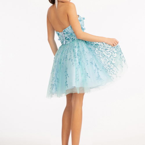 Backside of Baby Blue Short Dress
