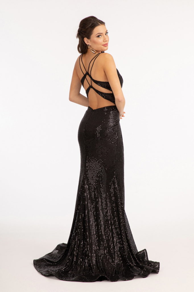 black rose gold parisian-inspired prom dress