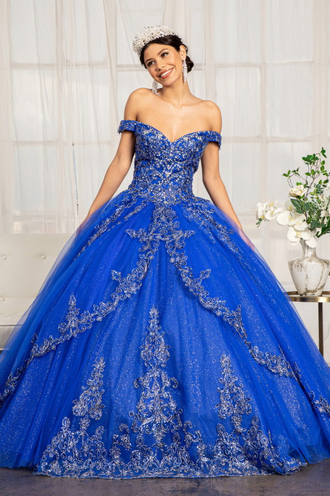royal blue embroidered quinceanera gowb