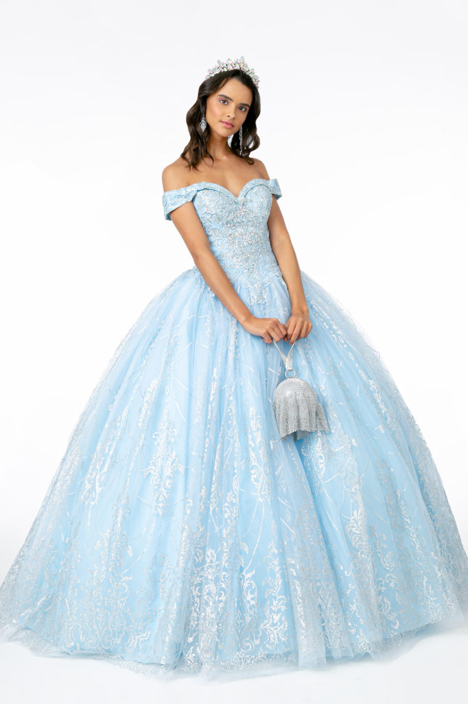 baby blue sweetheart quinceanera gown