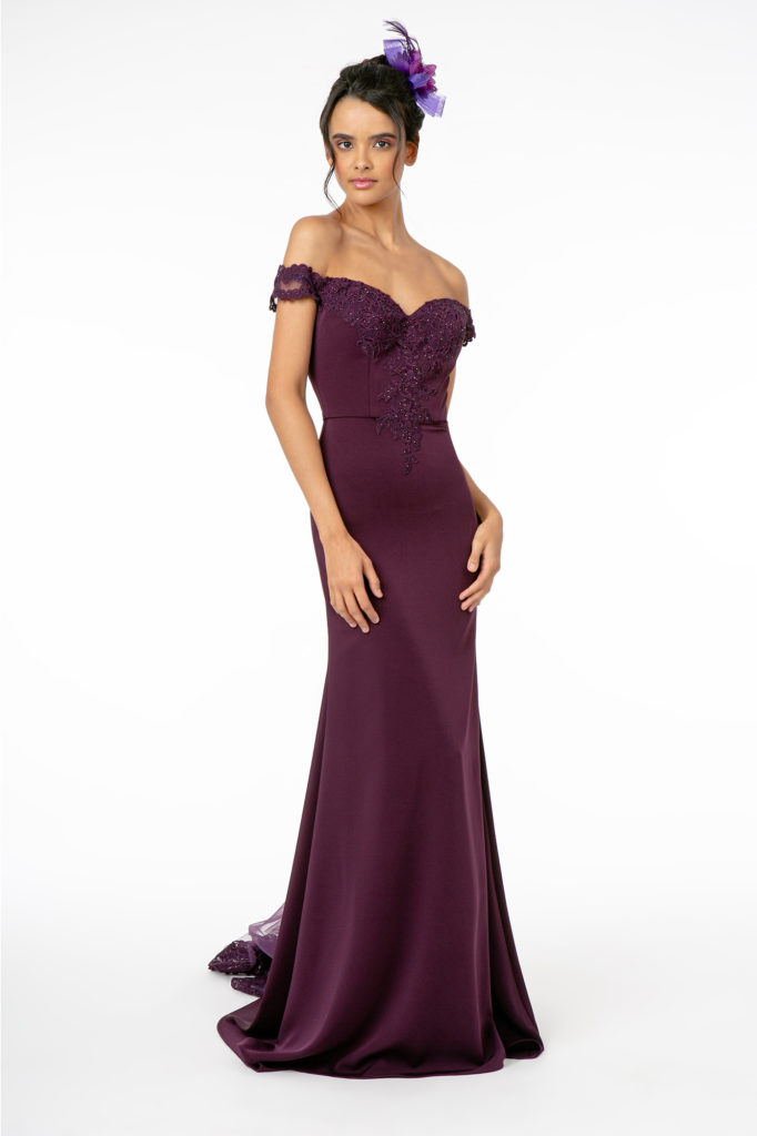purple jewel embellished dress