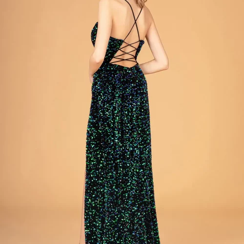 gl3081-emerald-green-2-floor-length-prom-pageant-bridesmaid-velvet-sequin-open-lace-up-straps-zipper-spaghetti-strap-sweetheart-bodycon-leg-slit