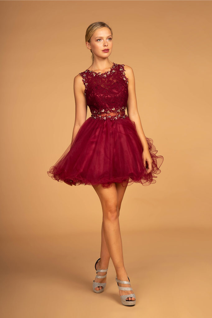 burgundy lace homecoming dress