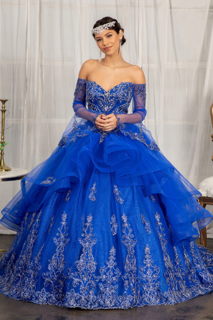 royal blue sequin quinceanera dress