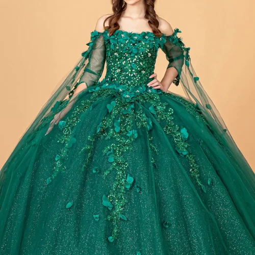 gl3075-green-1-floor-length-quinceanera-mesh-applique-embroidery-jewel-sequin-glitter-zipper-corset-three-quarter-sleeve-sleeve-off-the-shoulder-ball-gown