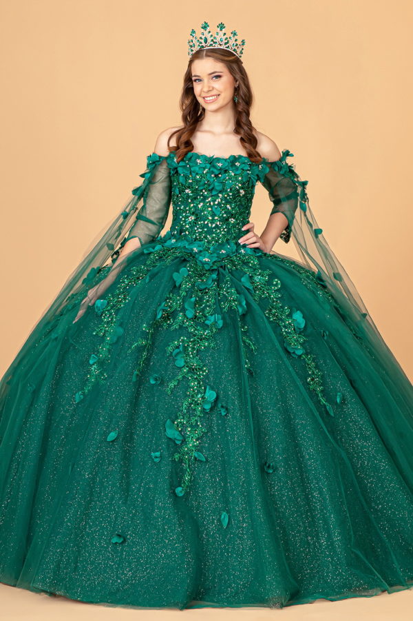 lady in green quinceanera gown