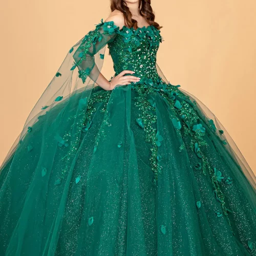 gl3075-green-3-floor-length-quinceanera-mesh-applique-embroidery-jewel-sequin-glitter-zipper-corset-three-quarter-sleeve-sleeve-off-the-shoulder-ball-gown