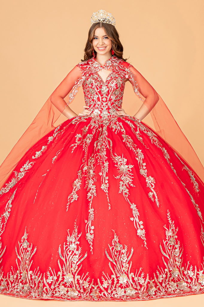 GL3076 Embellished Quinceanera Dress w/ Corset Back | GLS Collective