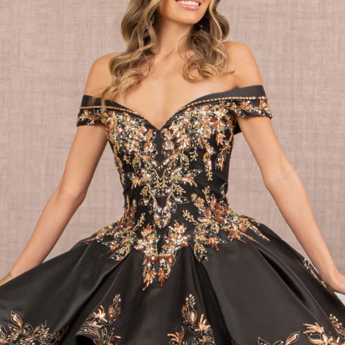 gl3098-black-gold-d1-floor-length-quinceanera-mesh-satin-beads-jewel-glitter-corset-covered-cut-away-shoulder-v-neck-ball-gown-two-piece
