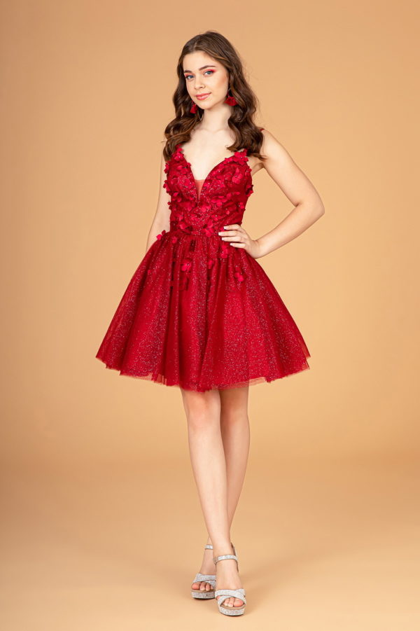 short red prom dress