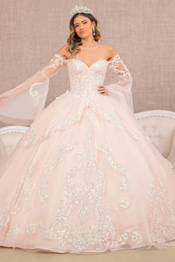 gl3109-blush-1-floor-length-quinceanera-mesh-sequin-glitter-zipper-corset-long-sleeve-off-the-shoulder-ball-gown