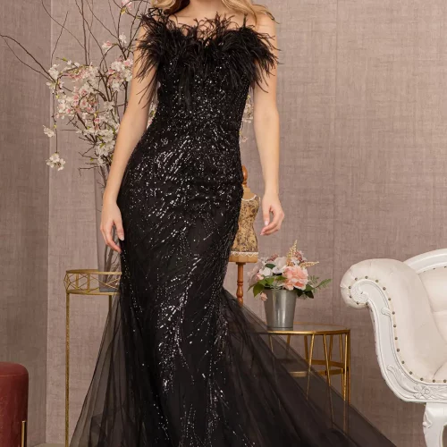 gl3117-black-1-long-prom-pageant-mesh-beads-feather-sequin-open-lace-up-zipper-spaghetti-strap-sweetheart-trumpet