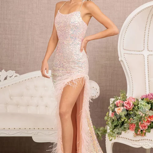 gl3131-blush-1-long-prom-pageant-mesh-feather-sequin-open-lace-up-zipper-spaghetti-strap-straight-across-mermaid