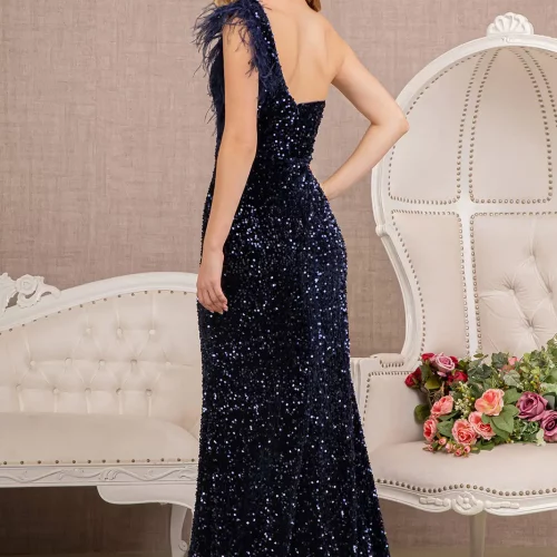 gl3154-navy-2-tail-prom-pageant-velvet-feather-sequin-open-zipper-sleeveless-asymmetric-mermaid