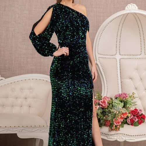 gl3159-green-1-long-prom-pageant-mother-of-bride-gala-red-carpet-new-arrivals-velvet-sequin-open-zipper-one-shoulder-asymmetric-mermaid