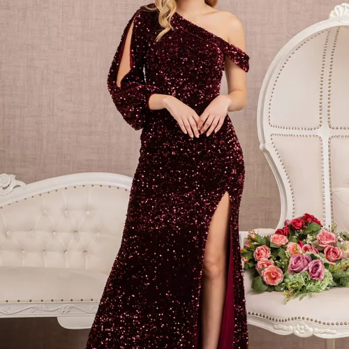 gl3159-wine-1-long-prom-pageant-mother-of-bride-gala-red-carpet-new-arrivals-velvet-sequin-open-zipper-one-shoulder-asymmetric-mermaid