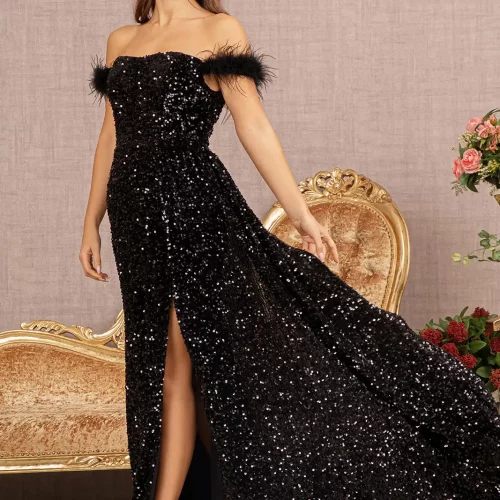 gl3163-black-1-long-prom-pageant-gala-red-carpet-new-arrivals-velvet-feather-sequin-open-zipper-v-back-off-shoulder-sweetheart-mermaid