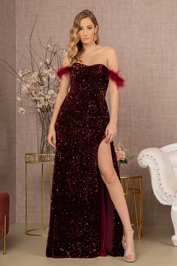 gl3163-wine-1-long-prom-pageant-gala-red-carpet-new-arrivals-velvet-feather-sequin-open-zipper-v-back-off-shoulder-sweetheart-mermaid