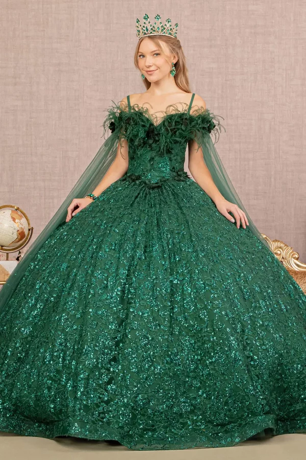 gl3169-green-1-floor-length-quinceanera-new-arrivals-lace-applique-feather-embroidery-sequin-glitter-zipper-corset-cut-away-shoulder-sweetheart-ball-gown
