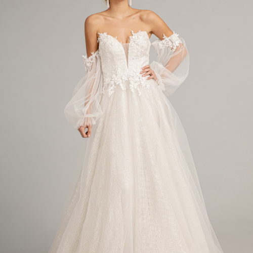 A line lace wedding gown