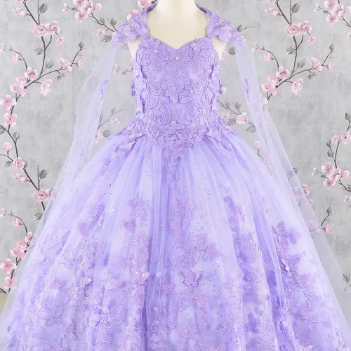 gk114-lilac-1-tea-length-kids-mesh-applique-embroidery-sequin-glitter-open-lace-up-zipper-corset-spaghetti-strap-sweetheart-ball-gown-cape