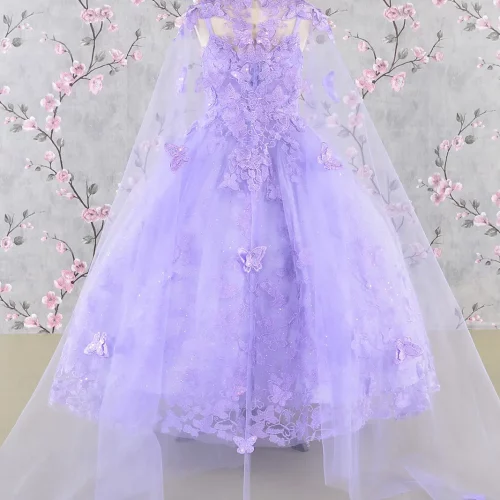 gk114-lilac-2-tea-length-kids-mesh-applique-embroidery-sequin-glitter-open-lace-up-zipper-corset-spaghetti-strap-sweetheart-ball-gown-cape