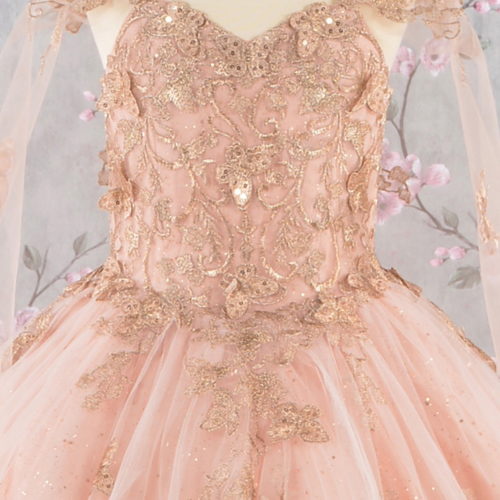 gk114-rose-gold-d1-tea-length-kids-mesh-applique-embroidery-sequin-glitter-open-lace-up-zipper-corset-spaghetti-strap-sweetheart-ball-gown-cape