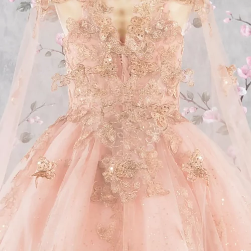 gk114-rose-gold-d2-tea-length-kids-mesh-applique-embroidery-sequin-glitter-open-lace-up-zipper-corset-spaghetti-strap-sweetheart-ball-gown-cape