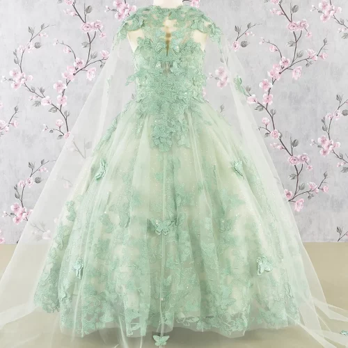 gk114-sage-2-tea-length-kids-mesh-applique-embroidery-sequin-glitter-open-lace-up-zipper-corset-spaghetti-strap-sweetheart-ball-gown-cape