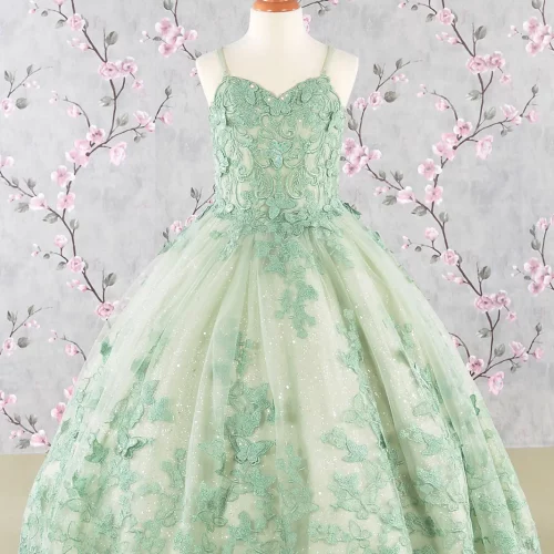 gk114-sage-3-tea-length-kids-mesh-applique-embroidery-sequin-glitter-open-lace-up-zipper-corset-spaghetti-strap-sweetheart-ball-gown-cape
