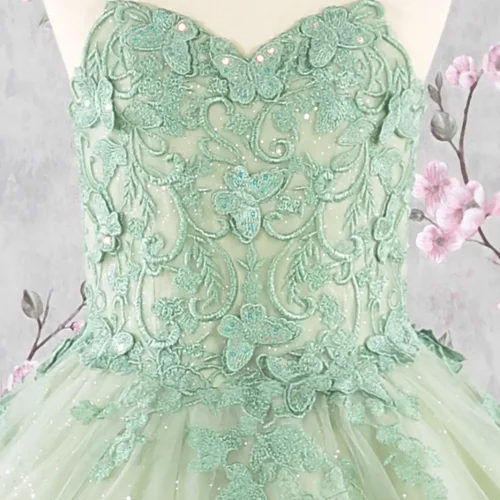 gk114-sage-d3-tea-length-kids-mesh-applique-embroidery-sequin-glitter-open-lace-up-zipper-corset-spaghetti-strap-sweetheart-ball-gown-cape