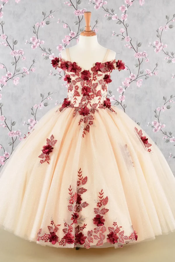 gk115-burgundy-nude-1-tea-length-kids-mesh-applique-beads-embroidery-glitter-open-lace-up-zipper-corset-cut-away-shoulder-sweetheart-ball-gown