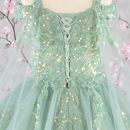 gk116-sage-d2-tea-length-kids-mesh-embroidery-sequin-glitter-lace-up-zipper-corset-cut-away-shoulder-v-neck-ball-gown