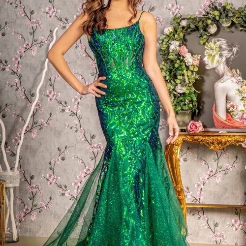 gl3230-deep-green-1-long-prom-pageant-mesh-beads-sequin-glitter-sheer-open-lace-up-zipper-corset-v-back-spaghetti-strap-straight-across-trumpet