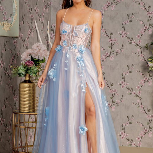 gl3250-blue-peach-1-long-prom-pageant-mesh-applique-embroidery-jewel-glitter-sheer-open-lace-up-zipper-cut-out-back-spaghetti-strap-straight-across-a-line-floral