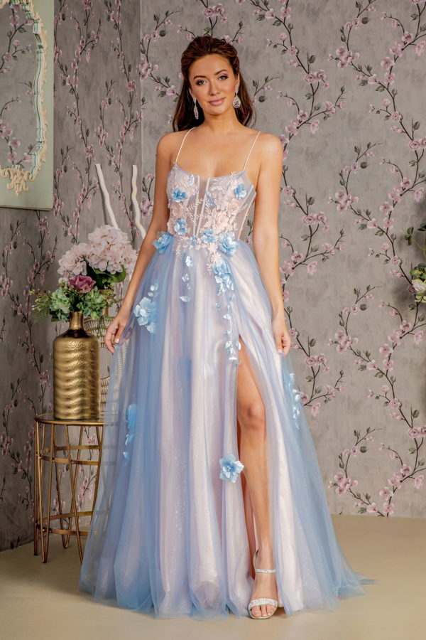 gl3250-blue-peach-1-long-prom-pageant-mesh-applique-embroidery-jewel-glitter-sheer-open-lace-up-zipper-cut-out-back-spaghetti-strap-straight-across-a-line-floral
