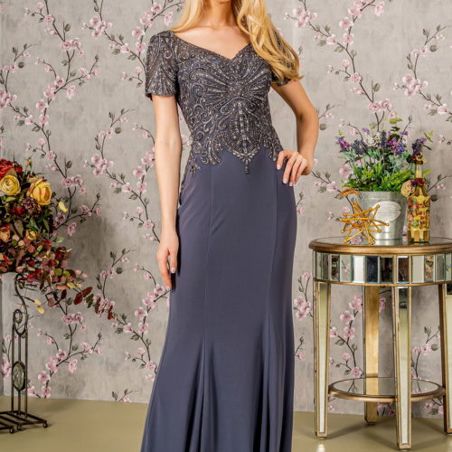 gl3361-charcoal-1-long-mother-of-bride-rome-jersey-beads-embroidery-sheer-covered-zipper-short-sleeve-v-neck-mermaid