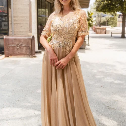 gl3444-gold-2-long-mother-of-bride-glitter-crepe-beads-embroidery-metallic-sequin-sheer-covered-zipper-short-sleeve-boat-neck-a-line