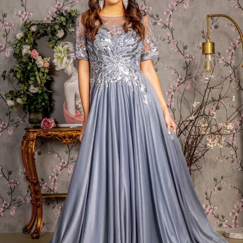 gl3444-silver-1-long-mother-of-bride-glitter-crepe-beads-embroidery-metallic-sequin-sheer-covered-zipper-short-sleeve-boat-neck-a-line