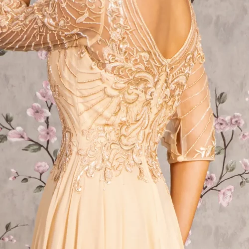 gl3446-champagne-d2-long-mother-of-bride-chiffon-beads-embroidery-metallic-sequin-sheer-open-zipper-v-back-three-quarter-sleeve-sleeve-boat-neck-a-line