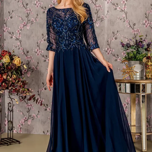 gl3446-navy-1-long-mother-of-bride-chiffon-beads-embroidery-metallic-sequin-sheer-open-zipper-v-back-three-quarter-sleeve-sleeve-boat-neck-a-line