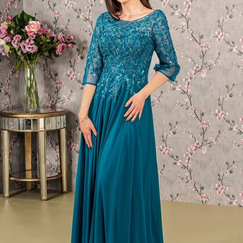 gl3447-teal-1-long-mother-of-bride-chiffon-beads-embroidery-sequin-sheer-zipper-v-back-three-quarter-sleeve-sleeve-boat-neck-mermaid