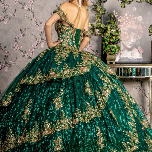 gl3477-green-2-tail-quinceanera-mesh-applique-beads-embroidery-metallic-jewel-sequin-glitter-sheer-open-lace-up-zipper-corset-off-shoulder-sweetheart-ball-gown