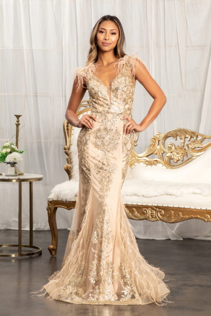 gold mesh sequin wedding dress